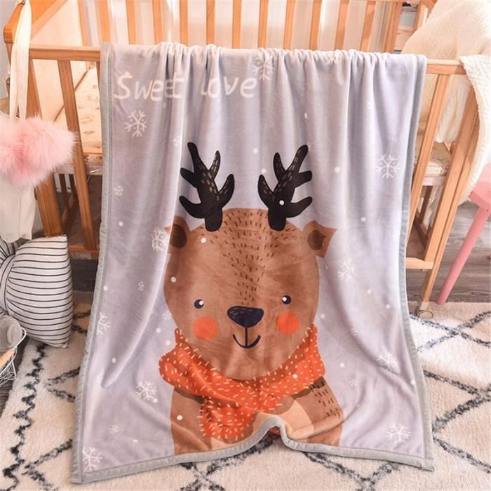 Couverture Moelleuse Peluche Douce et Chaude pour Enfant ou Adulte Berceau Canape 100x140cm Gris Cdiscount Maison