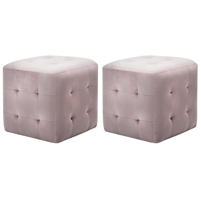 Tables de chevet - MOTHINESSTO - LY0239 - 2 pcs - Tissu velours - 30x30x30 cm - Rose