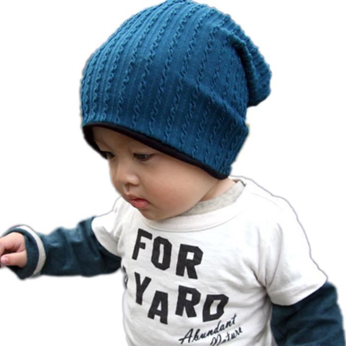 Okpow Bonnet En Laine A Tricoter Pour Bebe Garcon Et Fille De 1 3 Ans Chapeau Tricote Pour Enfant Hiver Automne Printemps Ete Bleu Cdiscount Pret A Porter