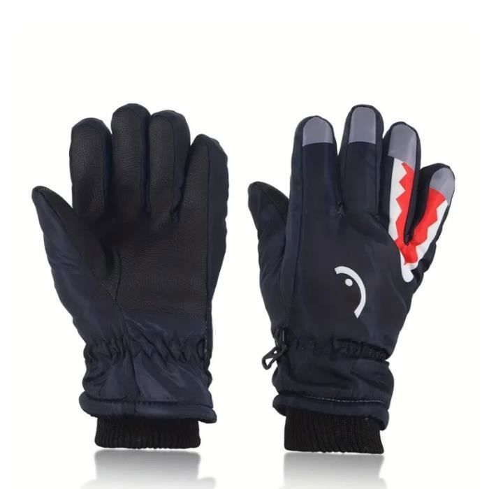 Gants de Ski Enfants - ZGEER - Moufles de Ski - Imperméable - Respirant - Noir