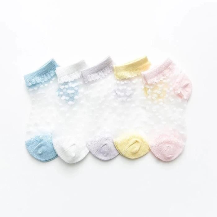 Lot De 5 Paires De Chaussettes Courtes Femme En Dentelle Florale - Légères Et Transparentes Pour L'été
