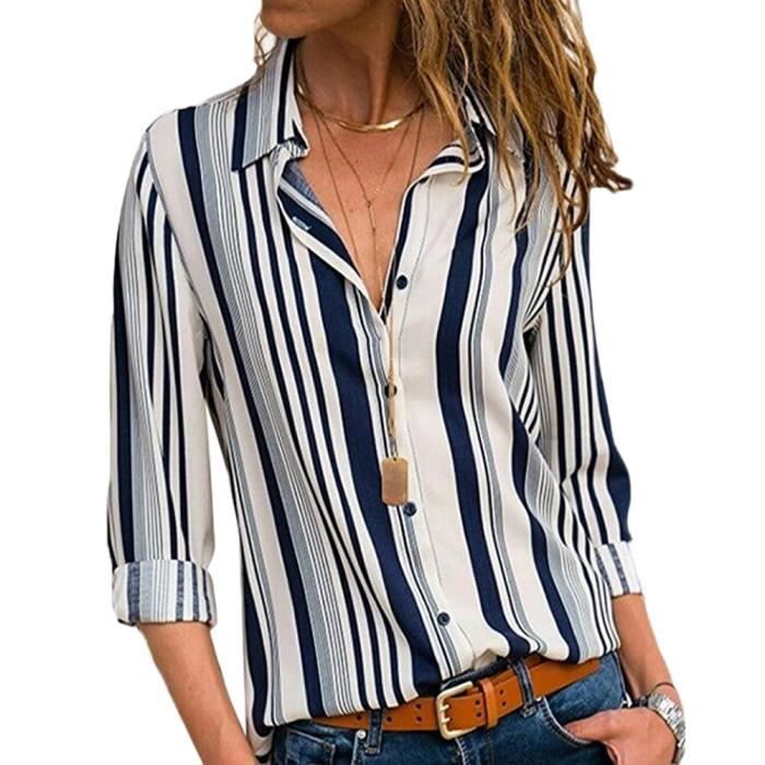 Chemise femme online rayures verticales