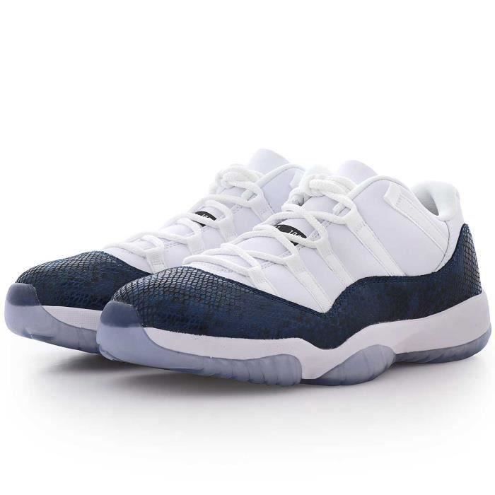 Nike Air Jordan 11 Retro Low Bleu Navy Chaussures de Basket Jordan XI Basse  pour Homme Femme Pas Cher Blanc - Cdiscount Chaussures