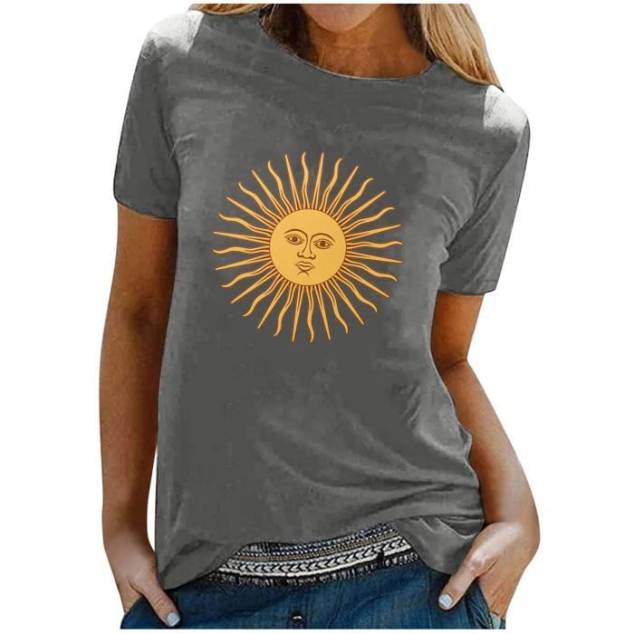 Sunflower Sleeveless Racerback Tank Top For Women - Casual Cotton Blend Summer T-Shirt, Yellow, Large - View #2