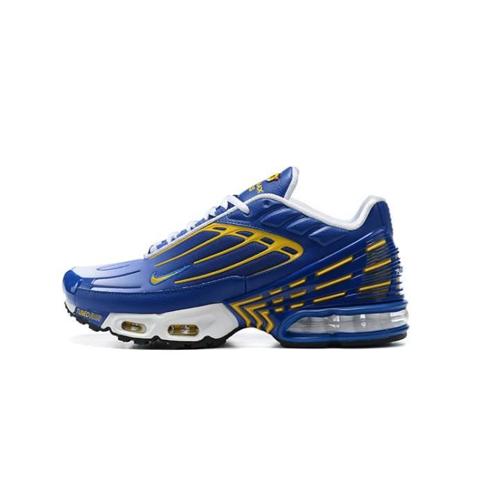 Basket NIKEs AIR VaporMax Plus 3 TN TxT Chaussures de Running Femme homme  Bleu Blanc Jaune - Cdiscount Sport