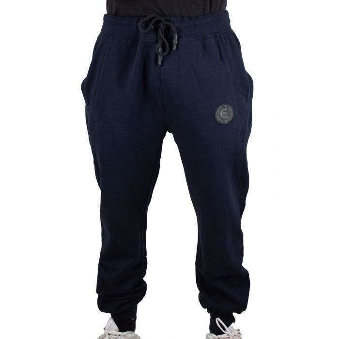 cerruti 1881 pantalon de jogging uni argeles bleu marine homme