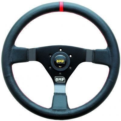 VOLANT WRC CUIR Noir Temoin Rouge