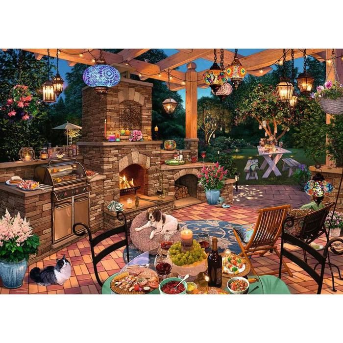 Puzzle - RAVENSBURGER - Cuisine dextérieur - 1000 pièces - 70 x 50 cm - Vert