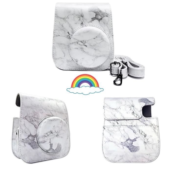 Étui Cuir PU Pour Fujifilm Instax Mini 40 - Protection Housse Avec Bandoulière - Design Rétro