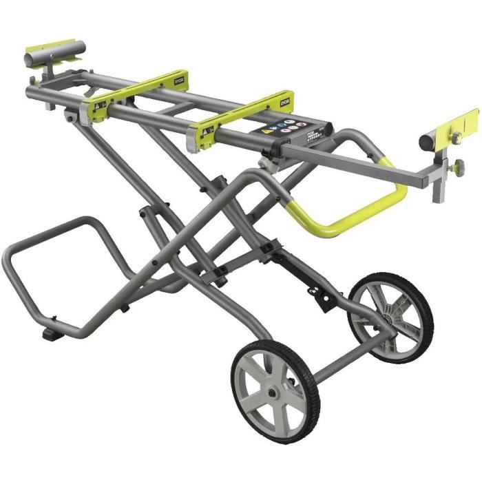 RYOBI Support universel à roulettes pour scie à coupe d’onglets ajust. levier pliable extension 2 790 mm 27 kg RLSW01