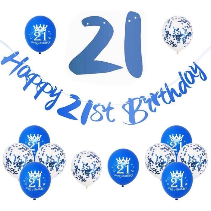 Décoration Anniversaire : Bannière Happy Birthday + 5 Ballons Confettis Or | Déco Fête Enfant Adulte | Réutilisable | Facile à Installer | Pour Fille Et Garçon