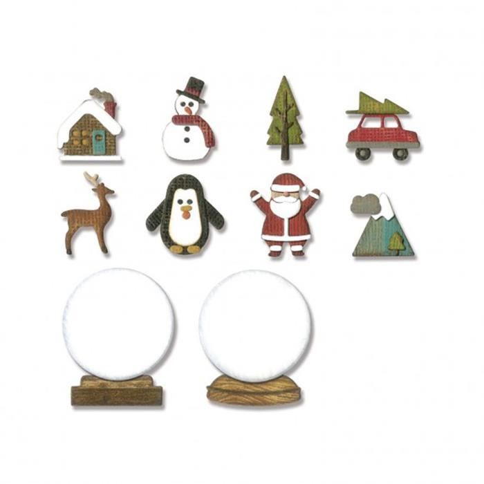 Kit de dies thinlits 'Petites boules à neige' de Sizzix (11pcs)