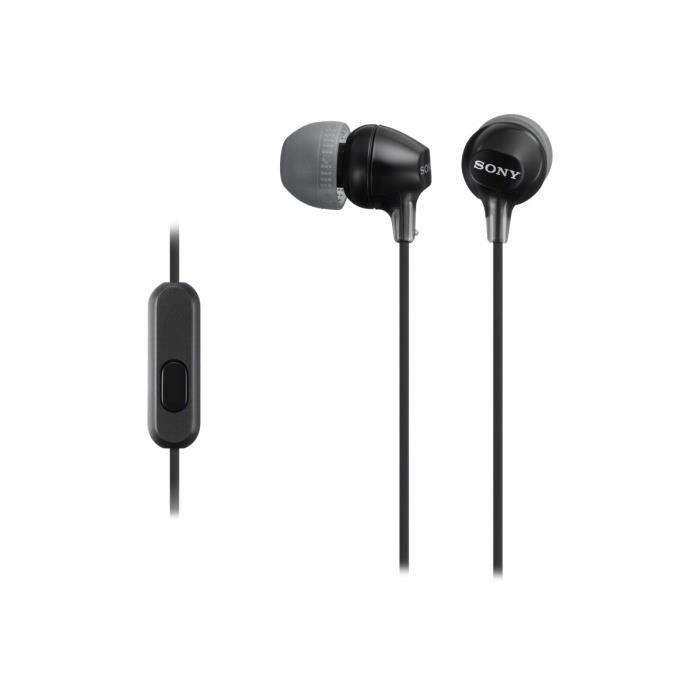 Casque Intra-Auriculaire - SONY - MDR-EX15AP-B - Filaire - Noir - EX Series