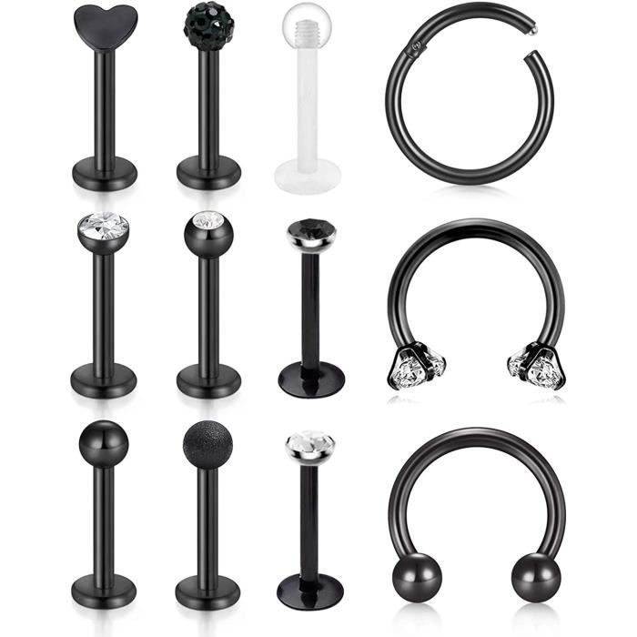 Incaton 16 Gauge Piercing Labret Cartilage Oreille Lèvre Acier