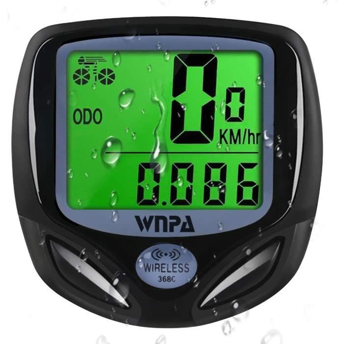 Compteur Vélo Sans Fil Étanche Grand Écran - Odomètre Multifonction Vitesse Distance