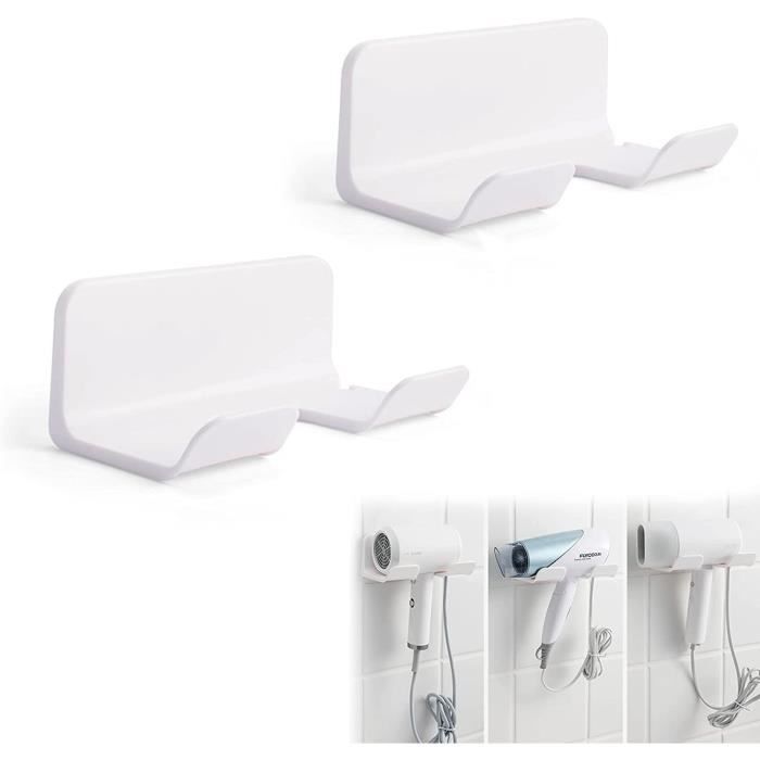 Support Seche Cheveux Aluminium Aéronautique, Porte Seche Cheveux Mural Sans Percage Titulaires De Seche Cheveux Adhesif Support De Seche Cheveux 99431378