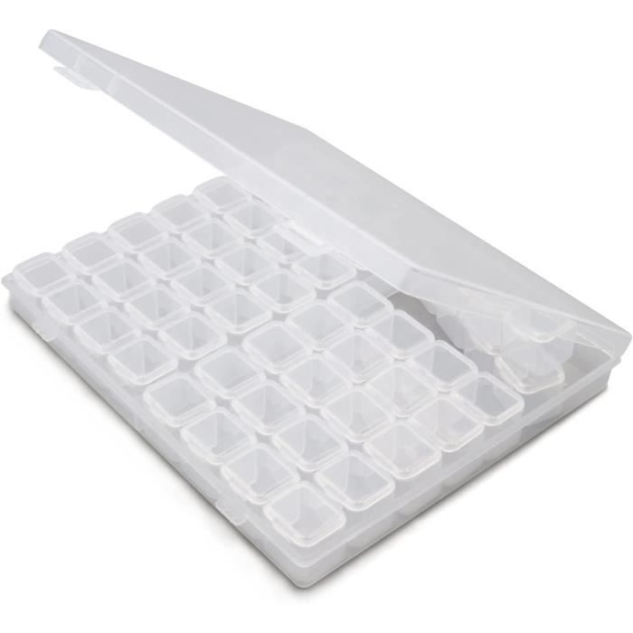 HOMEJOY Lot 4 Boîtes Rangement Diamant Painting - 28 Compartiments Amovibles - Organisateur Perles & Strass - Transparent HOMEJOY Lot 4 Boîtes Rangement Diamant Painting - 28 Compartiments Amovibles - Organisateur Perles & Strass - Transparent