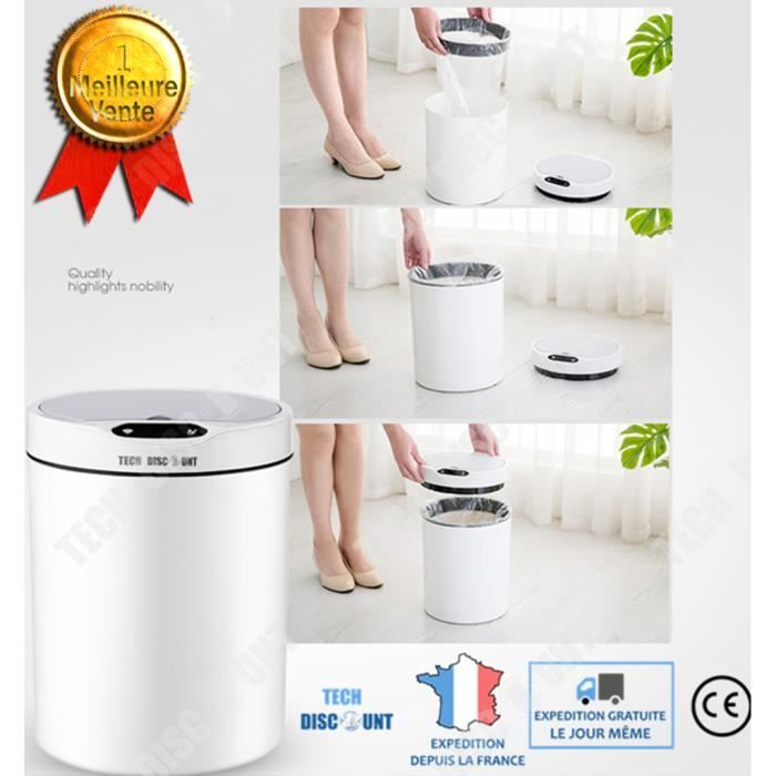 TD® poubelle intelligente automatique corbeille electrique cuisine salle bain couche de bureau