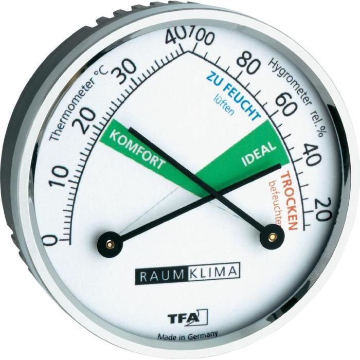 Thermo-hygromètre TFA chromé