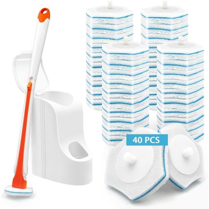 Brosse WC Jetable Recharge, Nettoyeur Toilette Murale avec Support, Kit de Baguette de Toilette avec 54 Recharges de Détergent - Bricolage Brosse WC Jetable Recharge, Nettoyeur Toilette Murale avec Support, Kit de Baguette de Toilette avec 54 Recharges de Détergent - Bricolage