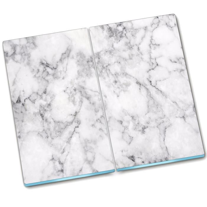 Tulup Planche a découper 2x30x52cm Pour cuisine chaleur Protection de Splash Glass - Pierre en marbre blanc