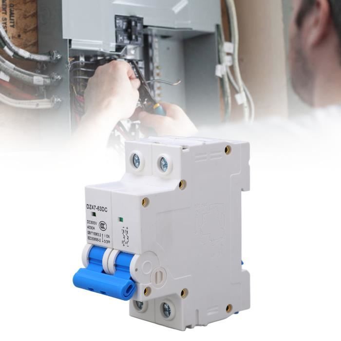 Disjoncteur DC miniature Disjoncteur miniature cc amélioré 2P 500V Air ...