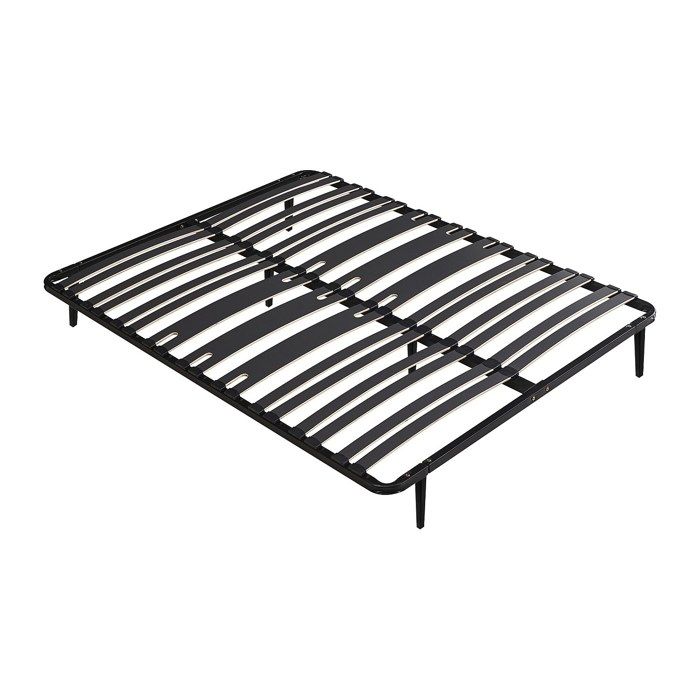 Sommier cadre à lattes 160 x 200 cm - 2 x 15 lattes - 3 zones soutien lombaire renforcé - Avec pied - Noir - CERRISI de YSMÉE Sommier cadre à lattes 160 x 200 cm - 2 x 15 lattes - 3 zones soutien lombaire renforcé - Avec pied - Noir - CERRISI de YSMÉE