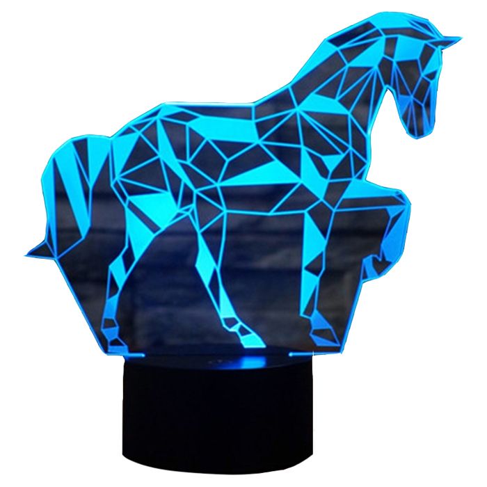 Lampe Cheval à Illusion 3d Aux Couleurs Changeantes, Veilleuse Pour Enfants, Décor De Chambre à Coucher, Lampe De Chevet, Projecteur, Cadeaux D'anniversaire Et De Noël | Rakuten