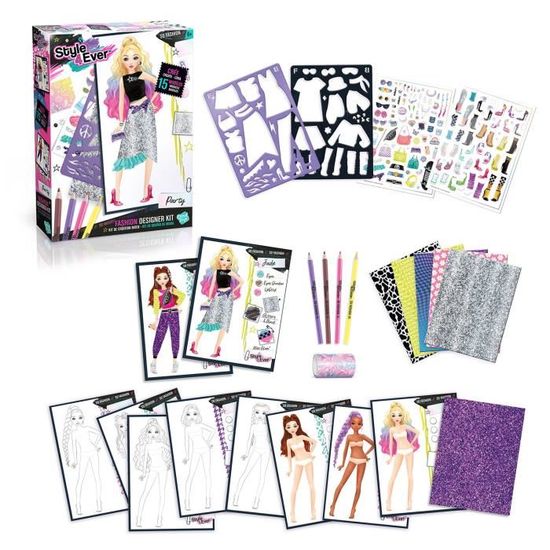 Kit Créateur De Mode Chic Fashion Show 2 – 3 Mannequins, Tissus, Strass, Dès 8 Ans