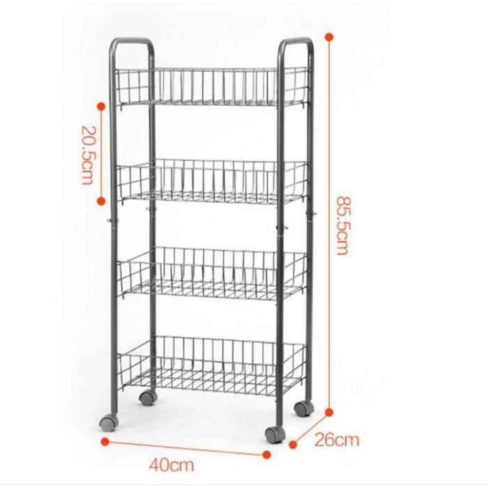 Chariot Roulant Utilitaire 3 tages Multifonctionnel pour Cuisine, Salle Chariot Roulant Utilitaire 3 tages Multifonctionnel pour Cuisine, Salle