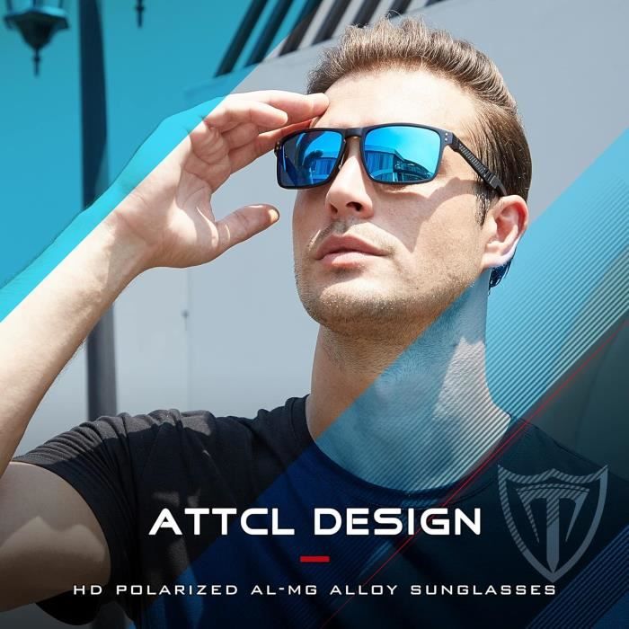 Homme Miroir Lunette De Soleil Conduite Polarise Al Mg Metal Cadre Super Leger u2959 Bleu Achat Vente lunettes de soleil Neuf Cdiscount