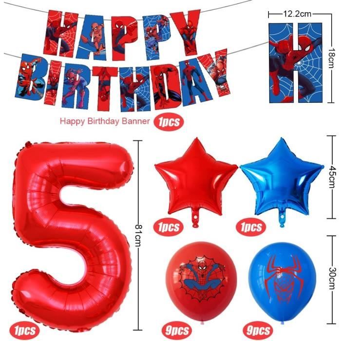 Décorations de super-héros Spiderman pour 3e anniversaire Ballons rouges  numéro 3 32 pouces  Les ballons d'anniversaire Spiderman pour les  décorations de fête prénatale d'anniversaire d'enfants (Spiderman 3e  anniversaire) 
