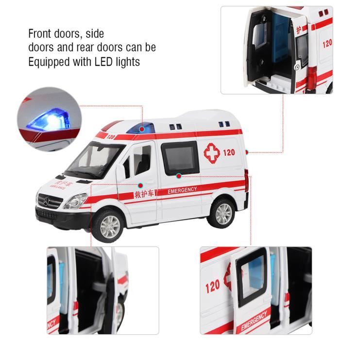 PLAYJOCS GT-8174 Ambulancia Metálica Con Puertas Abatibles – Juguete De Colección Para Niños Y Coleccionistas Ambulancia Metálica De Juguete