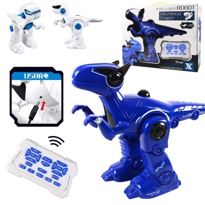 Robot Dinosaure Télécommandé Géant 66 Cm - Cyber Velociraptor Programmable - Marche, Parle, Danse, Tire Fléchettes - Cadeau Technologique Enfants