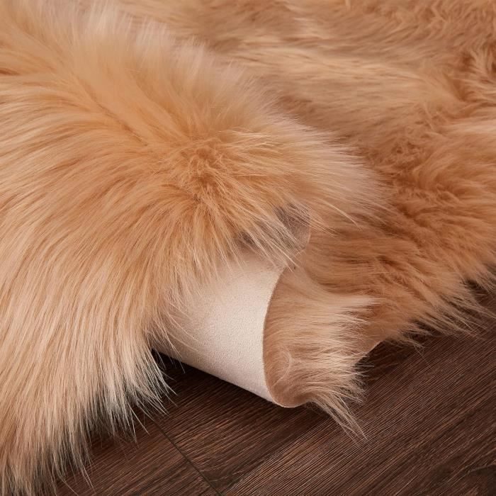 Tapis En Peau De Mouton (sheepskin) Style Union Jack - Fait Main, Dimensions ~60x110 Cm