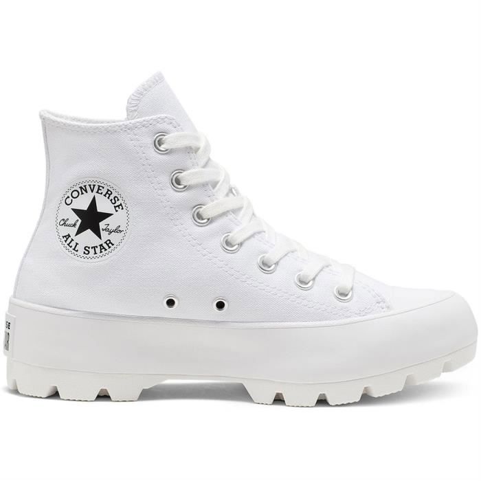 Baskets Chuck Taylor All Star Lugged Hi Blanc Femme CONVERSE vh21converse158 Textile Lacets Femme Blanc Cdiscount Chaussures