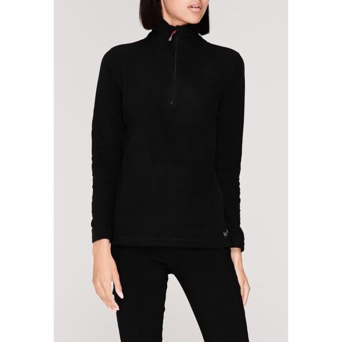 Polaires pour femmes Gelert Atlantis Micro Fleece Noir Manches longues Col zippe Noir Cdiscount Sport