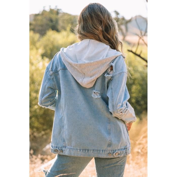 Veste en jean bi matière femme 2025