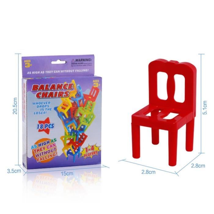 Jeu D'équilibre – Tour De Chaises Empilables DeAO – 36 Chaises – Jeu De Société Familial – Dès 3 Ans – Développe Concentration Et Coordination