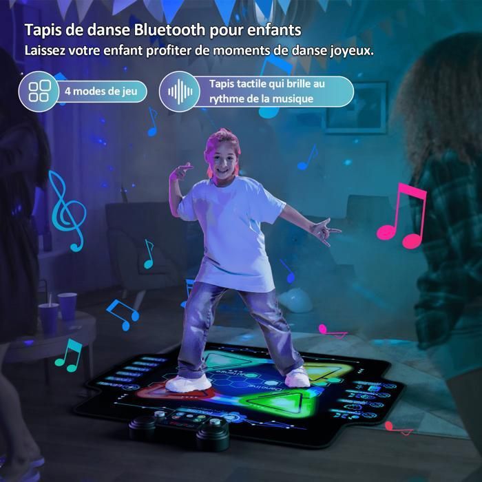 Jeux de Jouets pour Enfants, Décorations de Noël, Jouets pour Bébé en Solde, Tapis de Danse Richtim Jouets Musicaux Jeu de Danse avec Lumières LED 6 Modes de Jeu 5 Cadeaux Jouets