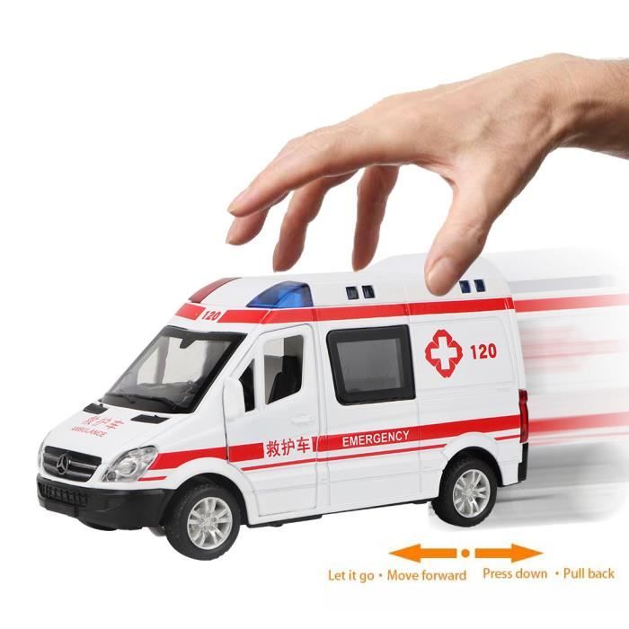 Hililand camion jouet ambulance Ambulance jouet voiture alliage haute  Simulation Friction alimenté roues véhicule d'urgence jouet