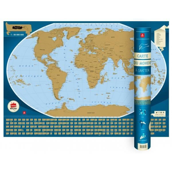 Carte du Monde à Gratter Planisphère en Français - Cadeau Maestro -  Cdiscount Beaux-Arts et Loisirs créatifs