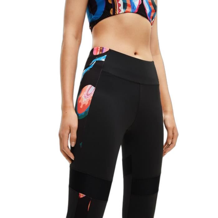Legging femme Desigual Lotus noir orange M Noir orange Cdiscount Sport