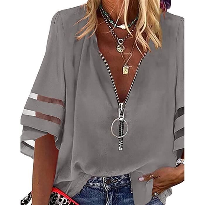 Blouse longue online fluide femme