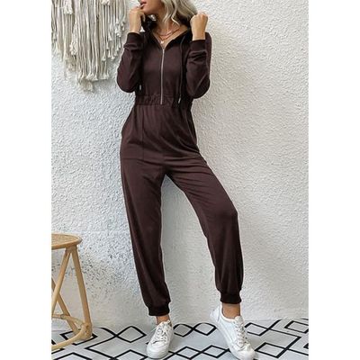 Combinaison Pantalon Femme Manches Longues Zipp Casual