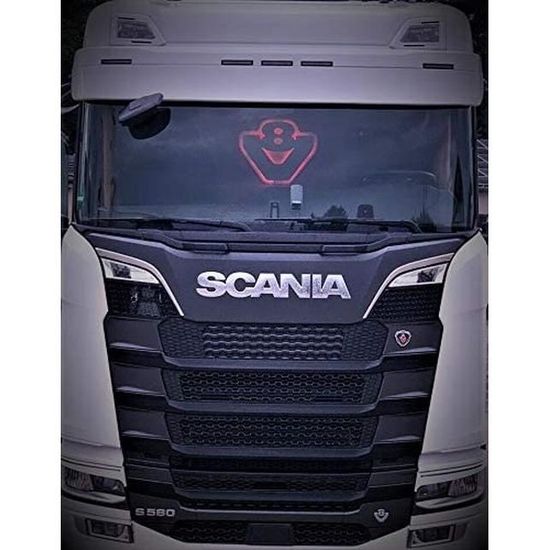 24v Led Argent Mat Plaque Signe V8 Pour Scania S R G P Camion Rouge Eclairage 540 X 460 Mm Cdiscount Pret A Porter