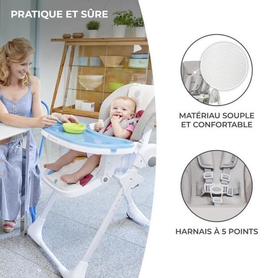Kinderkraft Chaise Haute Bebe Yummy Plateau Reglable Tablette Amovible Roulettes Gris Cdiscount Puericulture Eveil Bebe