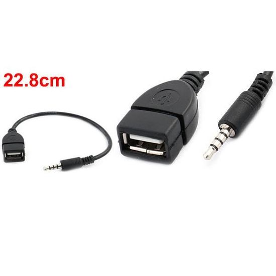 Composants Electroniques Voiture Usb Femelle Vers Jack 3 5mm Connecteur Audio Auxiliaire 22 8cm Longueur Sultengterkini Com