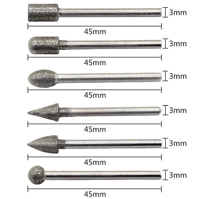 Outils électriques pour tête de meulage 15/20/25/30 mm 2 pièces 6 mm tige  per
