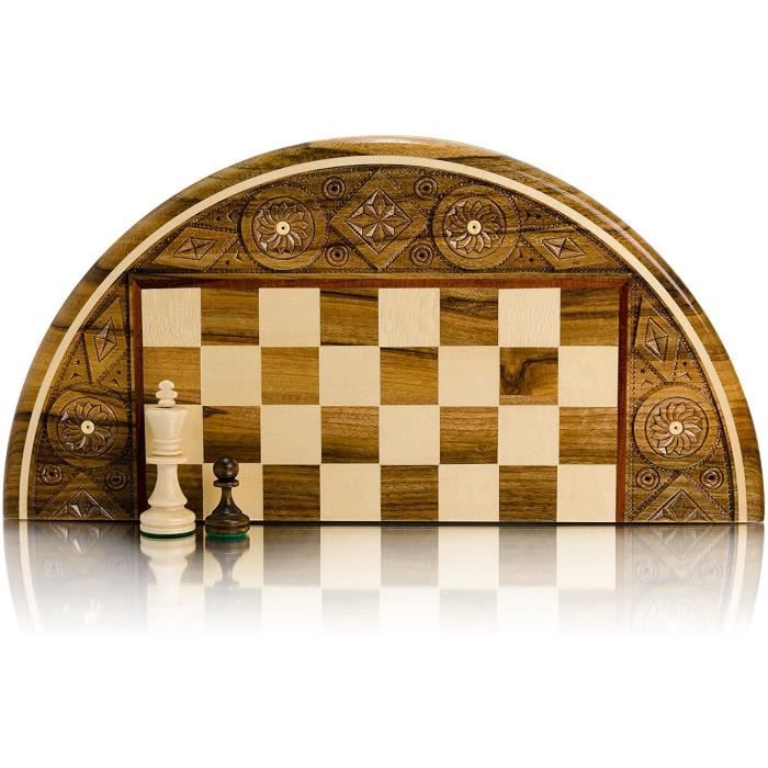 Jeu d'Échecs en Bois Sculpté - Echiquier Boutique